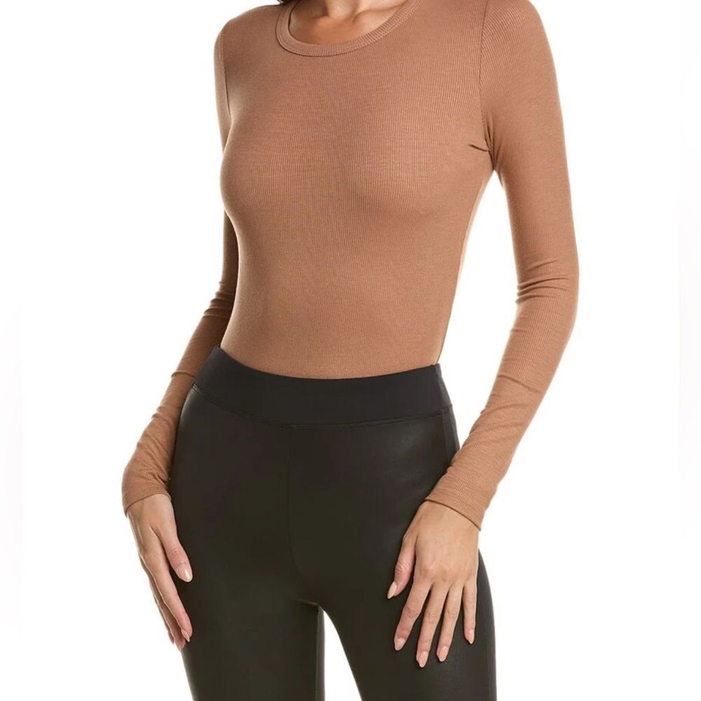 Betro Simone Dion Bodysuit Womens Sz.L Rust Stretchy Ribbed Soft Versatile Boho